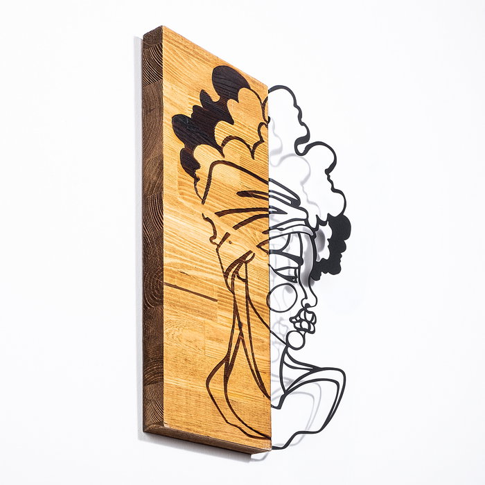 Wallity African Woman 3 - Escultura de pared en Negro y Nogal claro Wallity African Woman 3 - Escultura de pared en Negro y Nogal claro
